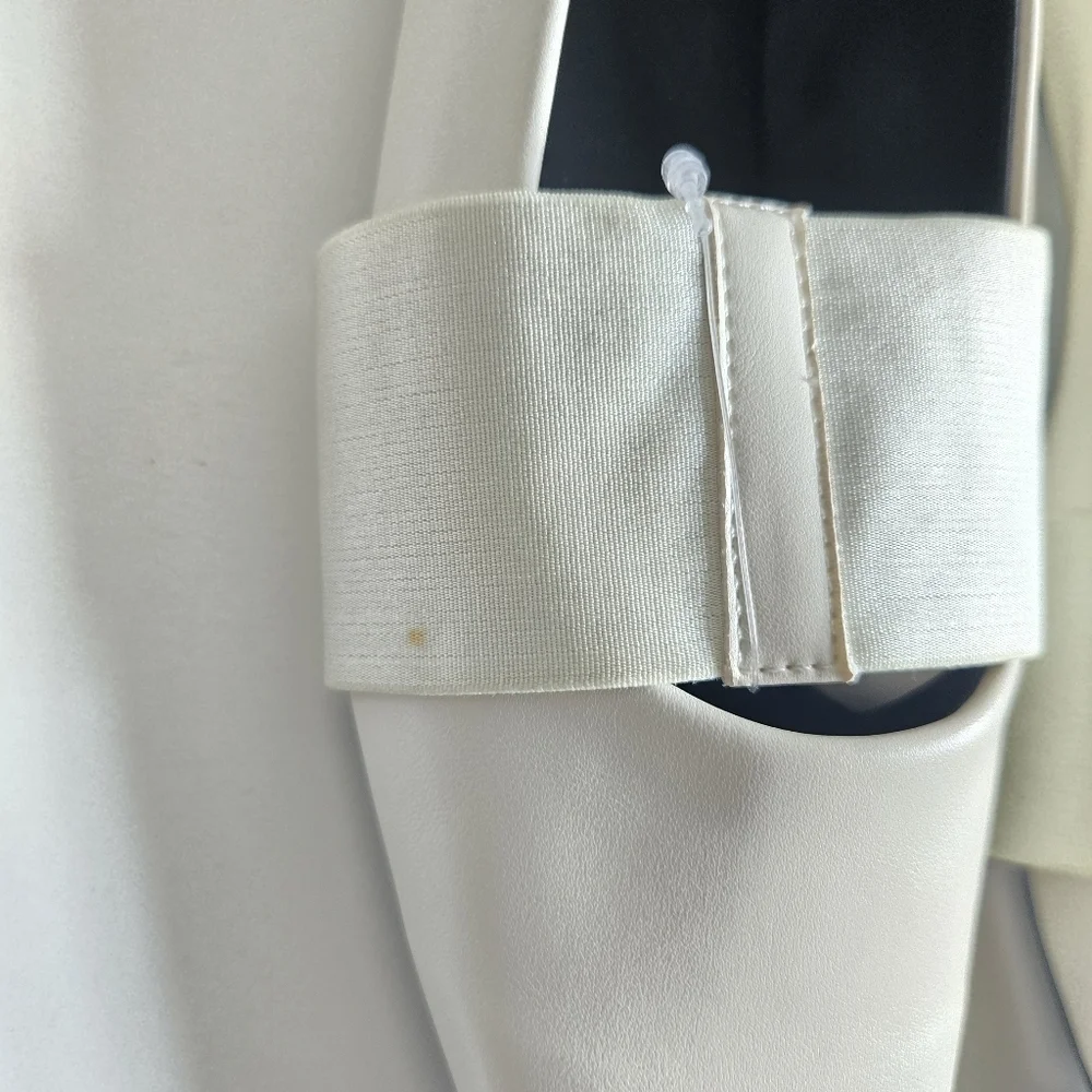 New WeWoreWhat Strap Ballet Vegan Leather Removable Strap Ivory Flats 38 EU/8 US